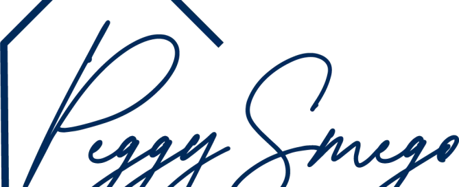 LLSRace - Blue handwritten text reads “Peggy Smego” with a simple house outline to the left, all on a light background. - Love Like Sean Race